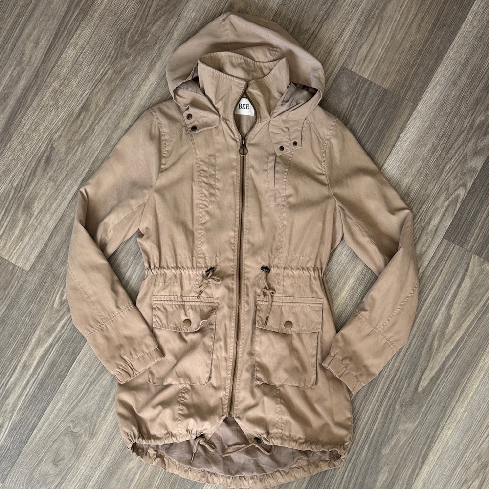 BKE Women's Tan Hooded Jacket